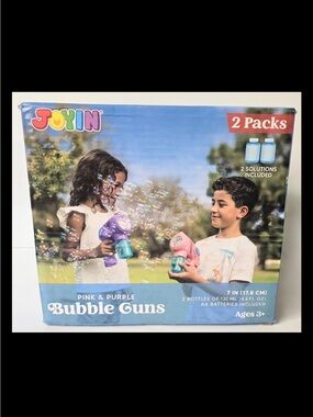 JOYIN Pink & Purple Bubble Guns - Makes Over 5000 Colorful Bubbles Per Minute